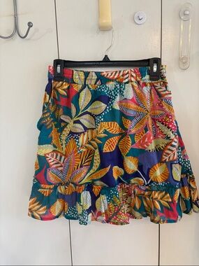 Cynthia Rowley tropical leaf vibrant skirt size Small